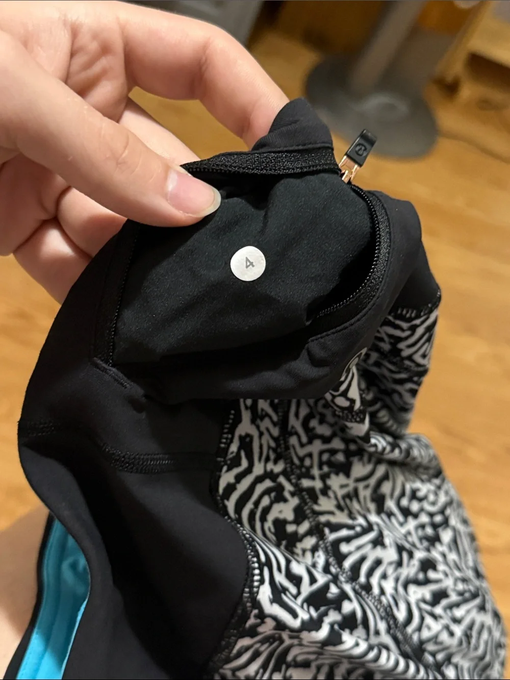 Vintage lululemon athletica Y2K Black & White Abstract Leggings with Teal